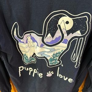 Medium blue Puppy Love Rescue long sleeve shirt